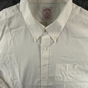 Brooks Brothers 18 4/5 Cotton Non-Iron Madison Button-Down White Long Sleeve Men
